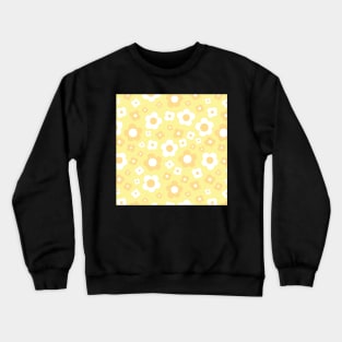 YELLOW 60S RETRO BIG FLORALS Crewneck Sweatshirt